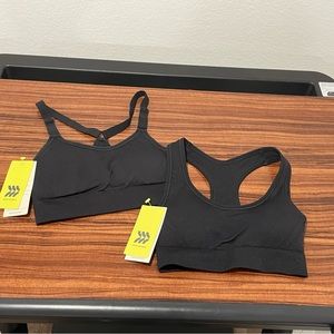 NWT - All In Motion - 2 Pack Black Sports Bra - Both Size XS